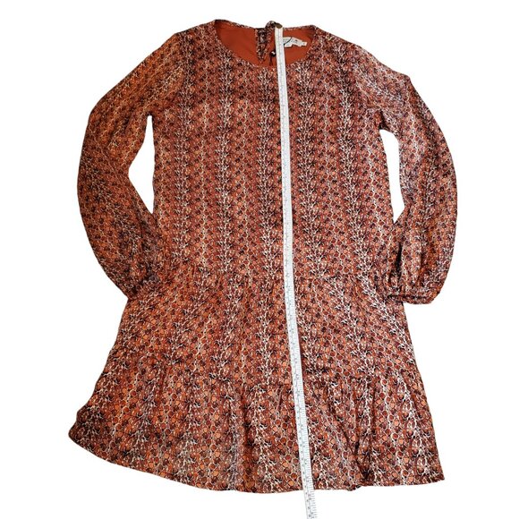 NWT Molly Bracken Shades of Rust / Copper with tiered ruffle bottom Size Small - Picture 10 of 14